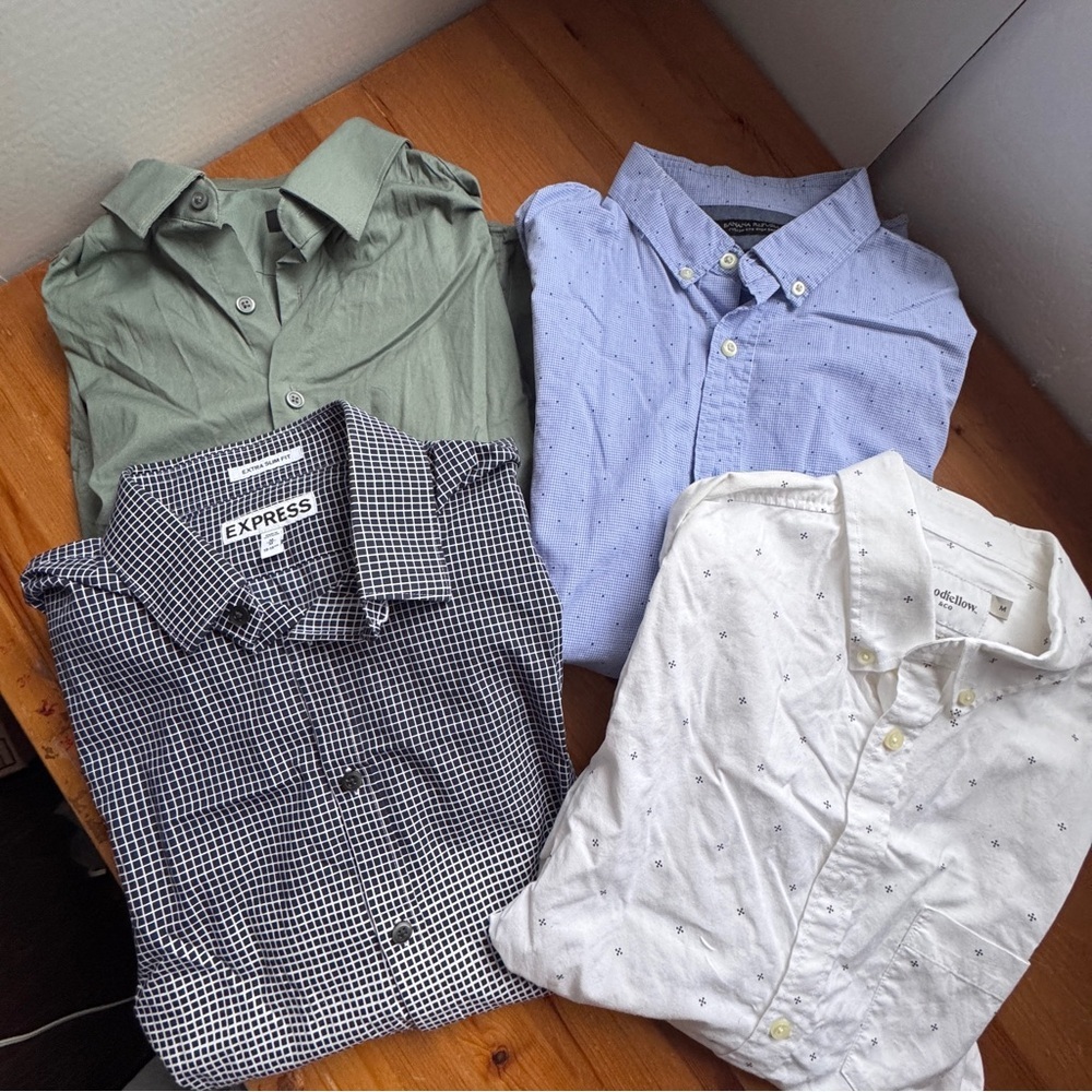 Banana republic/express dress shirt bundle long sleeve medium